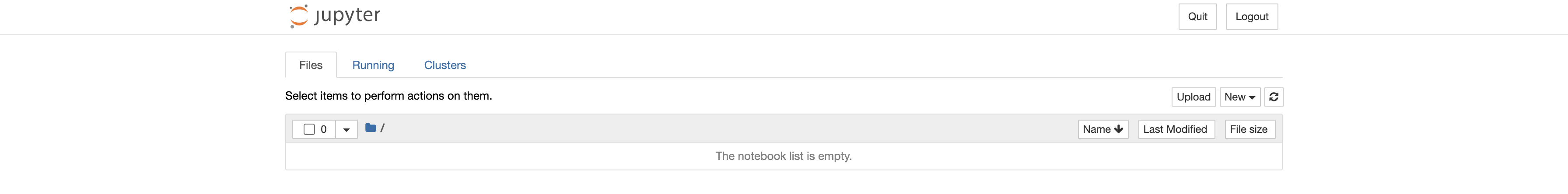 Empty jupyter notebook